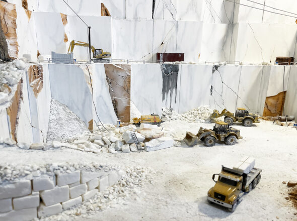 Diorama Carrara marble quarries