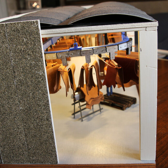 miniature shed for drying of leather