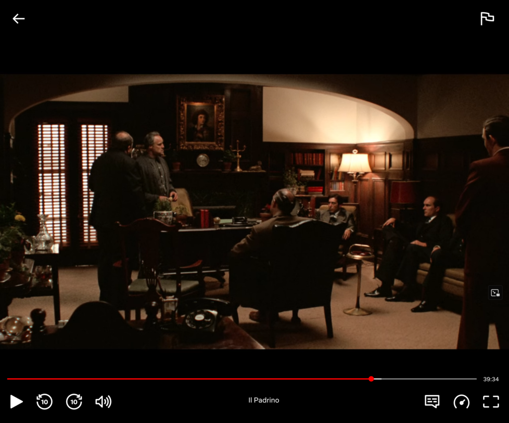 Second scene godfather movie forniture